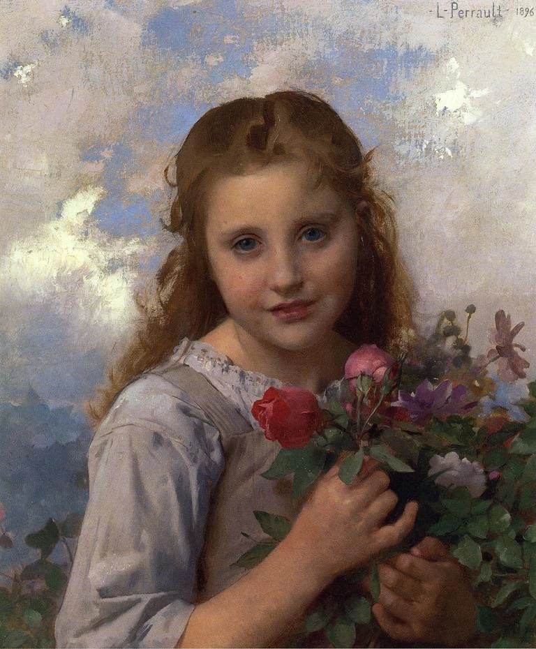 Bambina con bouquet di fiori, 1896